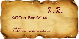 Kása Renáta névjegykártya